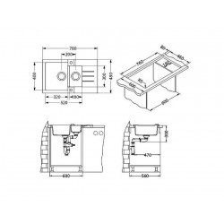 ALVEUS ROCK 70 GRANITAL BEIGE-G55 780x480x180 бежевый