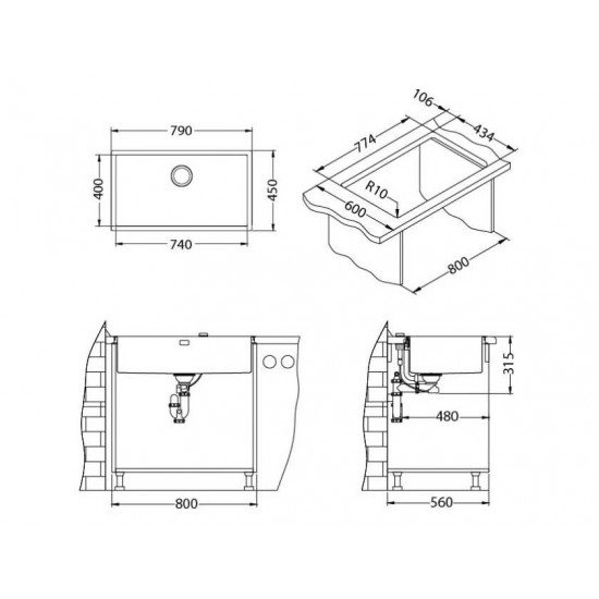 ALVEUS QUADRIX MONARCH 60 BRONZE 740x400x200 бронза