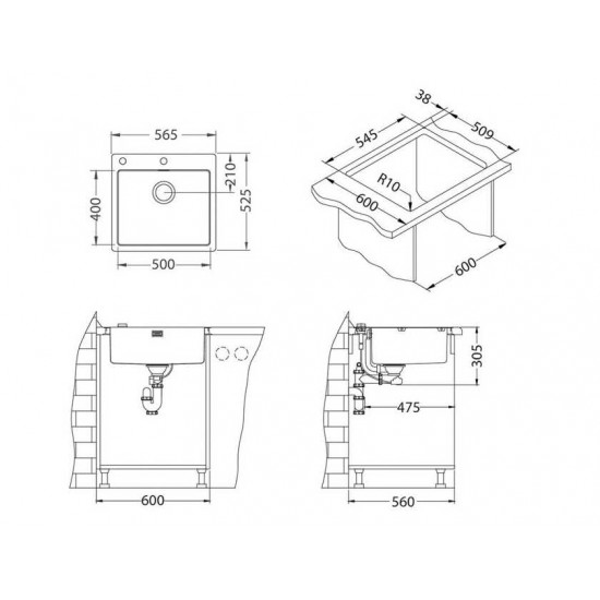 ALVEUS PURE 70 KMB-90 565X5251X нерж.сталь