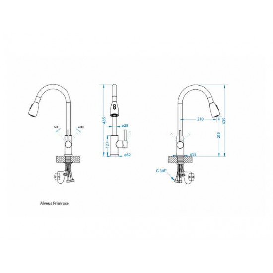 ALVEUS PRIMROSE PS SAT нерж. сталь смеситель (выдвижной излив)