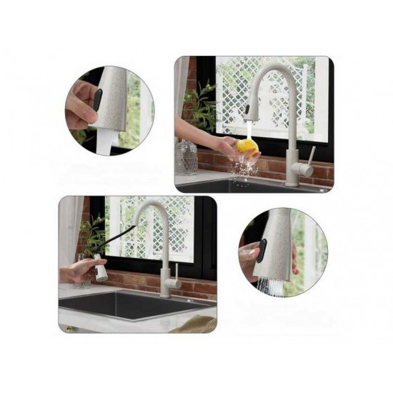 ALVEUS PRIMROSE PS BLACK MATT черный мат смеситель (выдвижной излив)