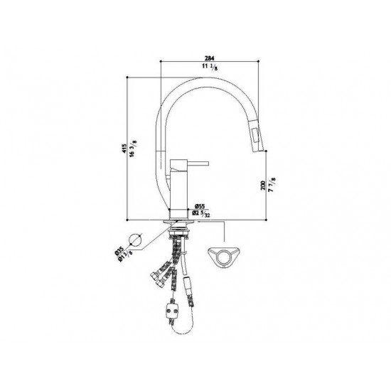 MGS 0134RA238B Randa KD (матовый) смеситель MGS