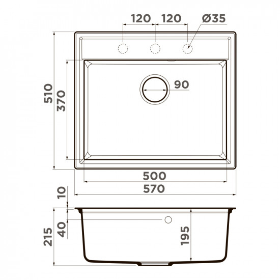 Кухонная мойка Omoikiri Daisen 57 Artgranit