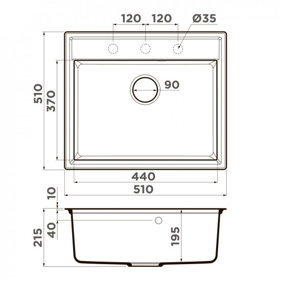 Кухонная мойка Omoikiri Daisen 51 Artgranit