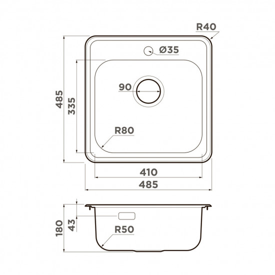 Кухонная мойка OMOIKIRI NOTORO 48 нерж. сталь