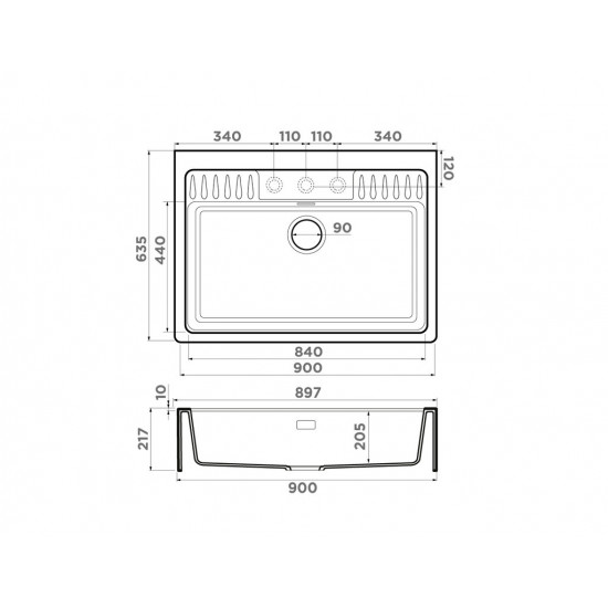 Кухонная мойка Omoikiri Kinokawa 90 Artceramic