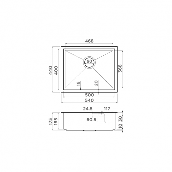 Кухонная мойка Omoikiri Kasen 54-16-INT нержавеющая сталь