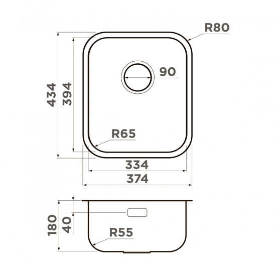 Кухонная мойка Omoikiri Omi 38-U/I-IN нержавеющая сталь