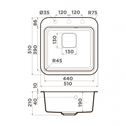 Кухонная мойка OMOIKIRI TASOGARE 51 ARTGRANIT