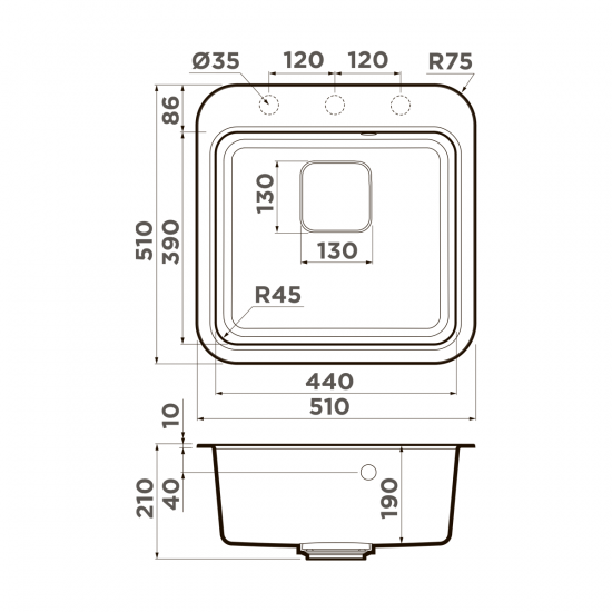 Кухонная мойка OMOIKIRI TASOGARE 51 ARTGRANIT