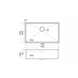 Кухонная мойка OMOIKIRI TAKI 74-U/IF нержавеющая сталь
