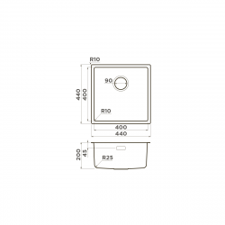 Кухонная мойка OMOIKIRI TADZAVA 44-U/I Ultra нержавеющая сталь
