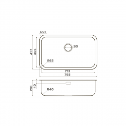 Кухонная мойка OMOIKIRI OMI 76-U/I-IN нержавеющая сталь