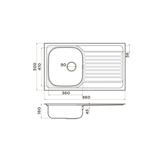 Кухонная мойка OMOIKIRI KASHIOGAWA 86-IN нержавеющая сталь