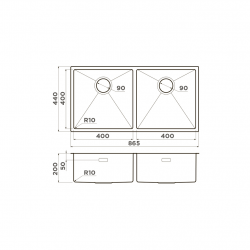 Кухонная мойка OMOIKIRI TAKI 86-2-U/IF нержавеющая сталь