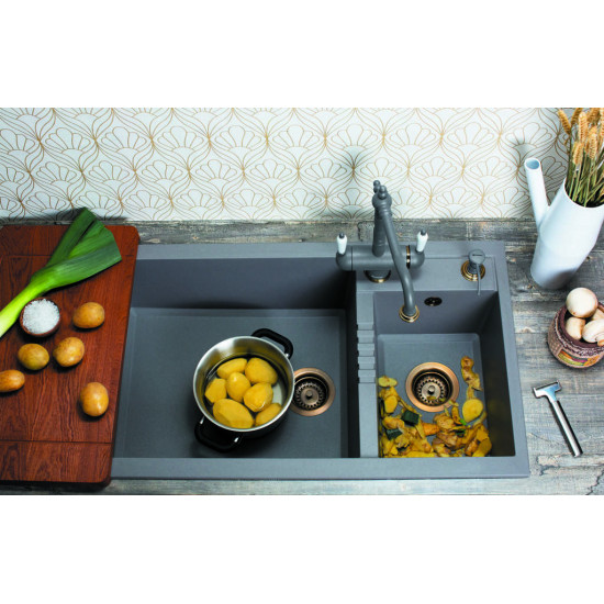 Кухонная мойка OMOIKIRI TEDORI 86-2-LB TETOGRANIT