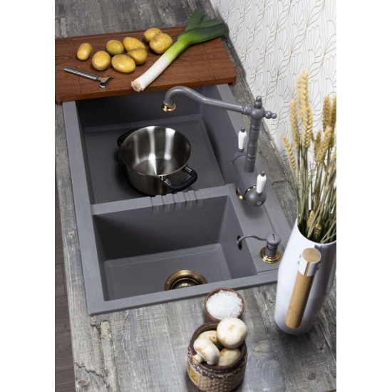 Кухонная мойка OMOIKIRI TEDORI 86-2-LB TETOGRANIT