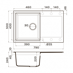 Кухонная мойка OMOIKIRI SAKAIME 79 TETOGRANIT