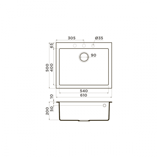 Кухонная мойка OMOIKIRI BOSEN 61 Tetogranit
