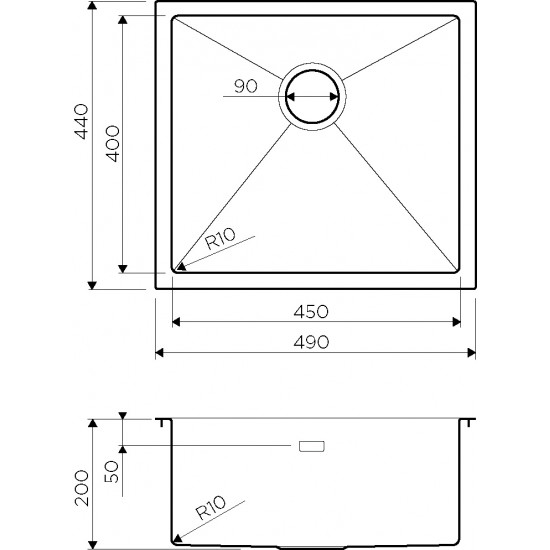 Кухонная мойка OMOIKIRI TAKI 49-U/IF нержавеющая сталь