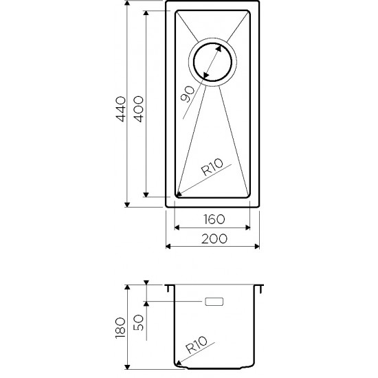 Кухонная мойка OMOIKIRI TAKI 20-U/IF нерж. сталь