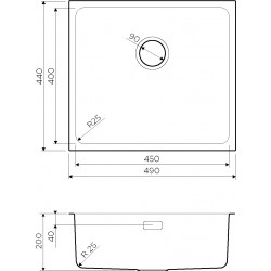 Кухонная мойка OMOIKIRI TADZAVA 49-U/I нержавеющая сталь