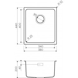 Кухонная мойка OMOIKIRI TADZAVA 38-U/I-IN нерж.сталь/ нержавеющая сталь