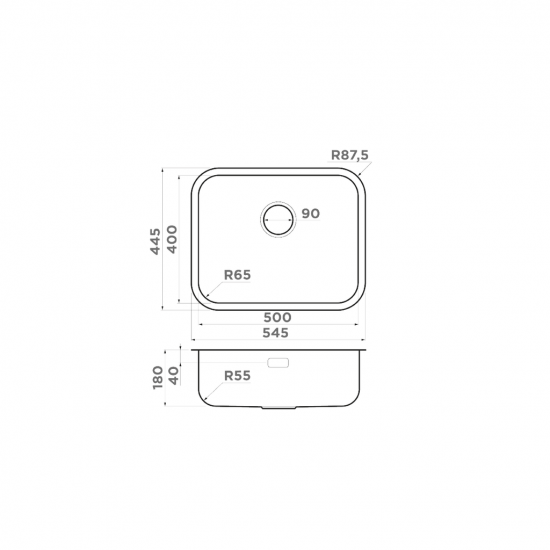 Кухонная мойка OMOIKIRI OMI 54-U/I-IN нержавеющая сталь