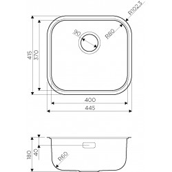 Кухонная мойка OMOIKIRI OMI 44-U/I нержавеющая сталь