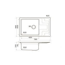 Кухонная мойка OMOIKIRI MIZU 78-LB нержавеющая сталь