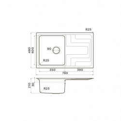 Кухонная мойка OMOIKIRI MIZU 78 нержавеющая сталь
