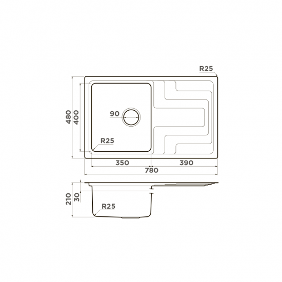 Кухонная мойка OMOIKIRI MIZU 78 нержавеющая сталь