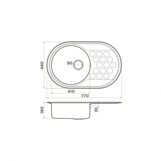 Кухонная мойка OMOIKIRI KASUMIGAURA 77-IN нержавеющая сталь