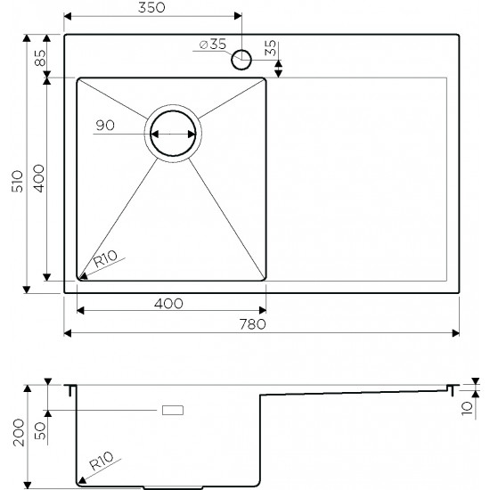 Кухонная мойка OMOIKIRI AKISAME 78 нерж. сталь