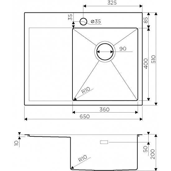 Кухонная мойка OMOIKIRI AKISAME 65 нерж. сталь