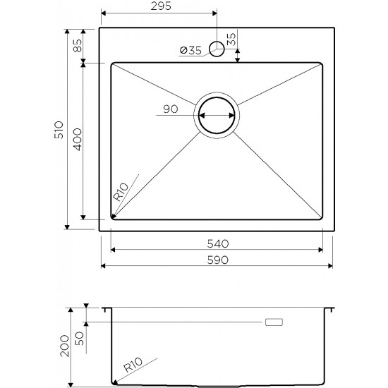 Кухонная мойка OMOIKIRI AKISAME 59 нерж. сталь