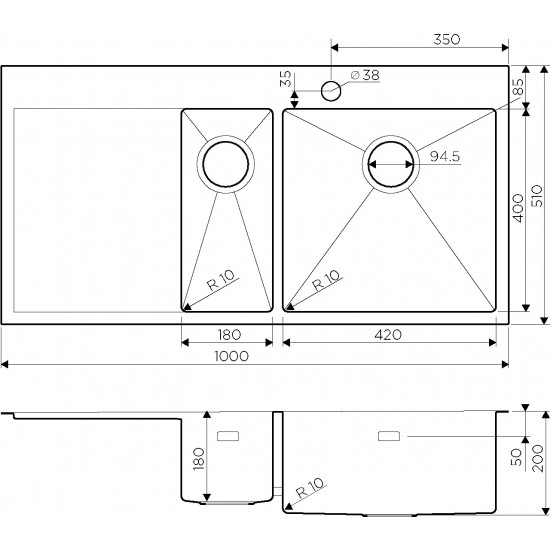 Кухонная мойка OMOIKIRI AKISAME 100-2