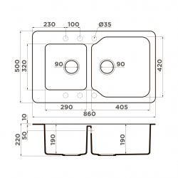 Кухонная мойка OMOIKIRI MARU 86-2 Artgranit