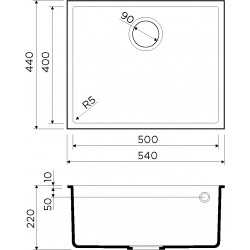 Кухонная мойка OMOIKIRI BOSEN 54-U-Tetogranit