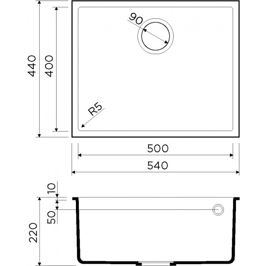 Кухонная мойка OMOIKIRI BOSEN 54-U-Tetogranit