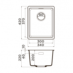 Кухонная мойка OMOIKIRI KATA 34-U Artgranit