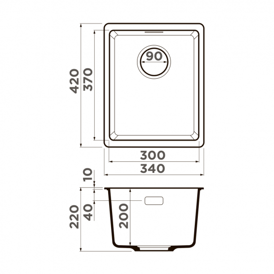 Кухонная мойка OMOIKIRI KATA 34-U Artgranit