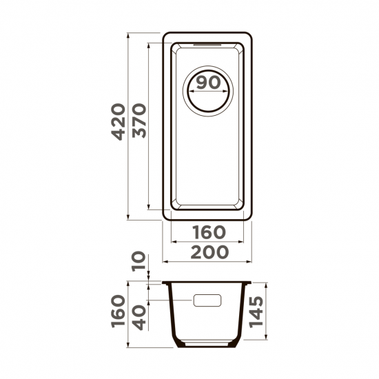 Кухонная мойка OMOIKIRI KATA 20-U Artgranit