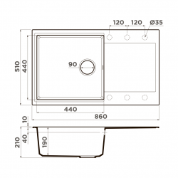 Кухонная мойка OMOIKIRI DAISEN 86 Artgranit