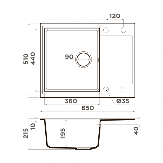 Кухонная мойка OMOIKIRI DAISEN 65 Artgranit