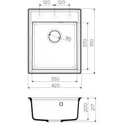Кухонная мойка OMOIKIRI DAISEN 42 Artgranit
