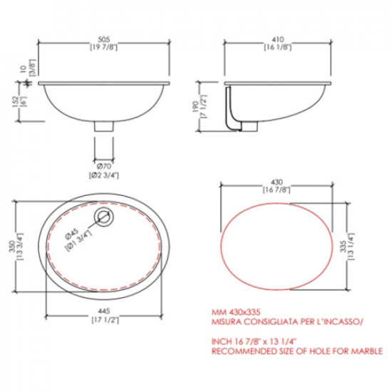 Раковина Devon & Devon White 50 см встраиваемая 2RALS50