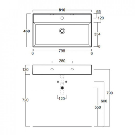 Раковина Simas Agile 81 см подвесная AG81 bi*1