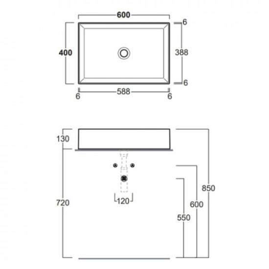 Раковина Simas Agile 60 см без отверстий под смеситель, черный матовый AG60 nero matt