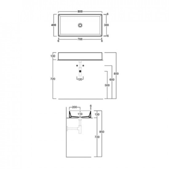 Раковина Simas Agile 80 см чёрный матовый AG80 Nero Matt